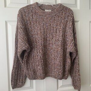 NEVER WORN - Tweed Knit Sweater - Brown and Blue